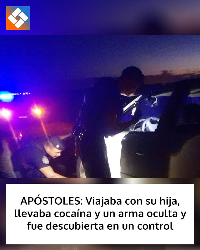 APÓSTOLES: Viajaba con su hija, llevaba cocaína y un arma oculta y fue descubierta en un control