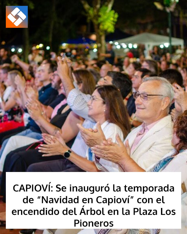CAPIOVÍ: Se inauguró la temporada de “Navidad en Capioví” con el encendido del Árbol en la Plaza Los Pioneros