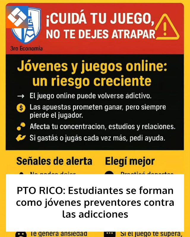 PTO RICO: Estudiantes se forman como jóvenes preventores contra las adicciones