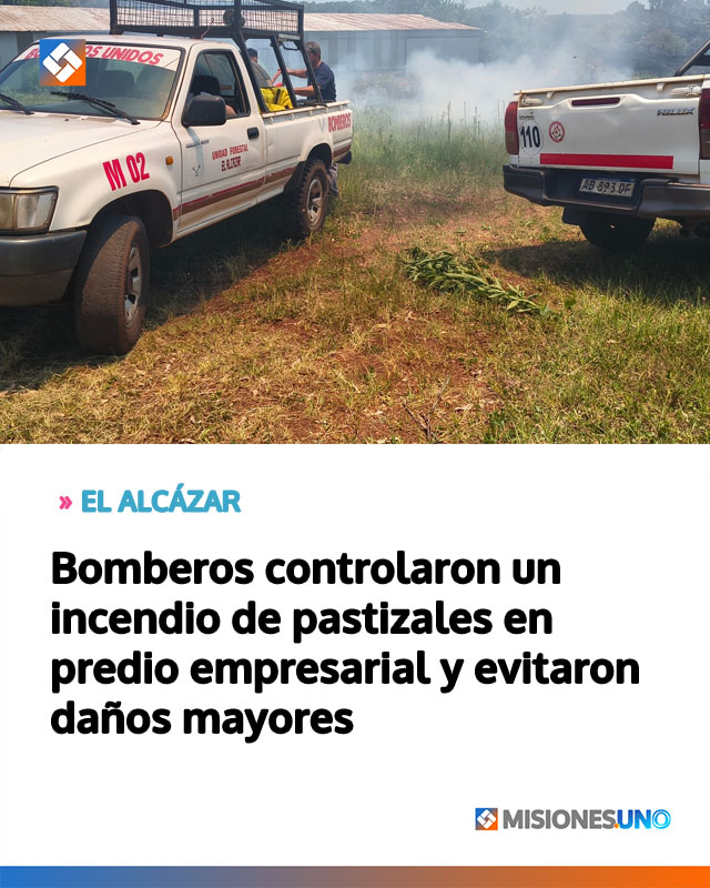 Bomberos controlaron un incendio de pastizales en predio empresarial y evitaron daños mayores