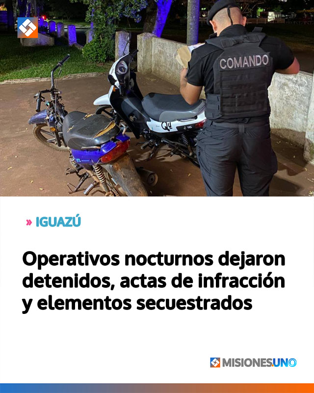 Operativos nocturnos dejaron detenidos, actas de infracción y elementos secuestrados