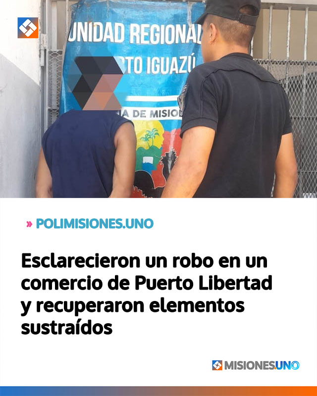 Esclarecieron un robo en un comercio de Puerto Libertad y recuperaron elementos sustraídos