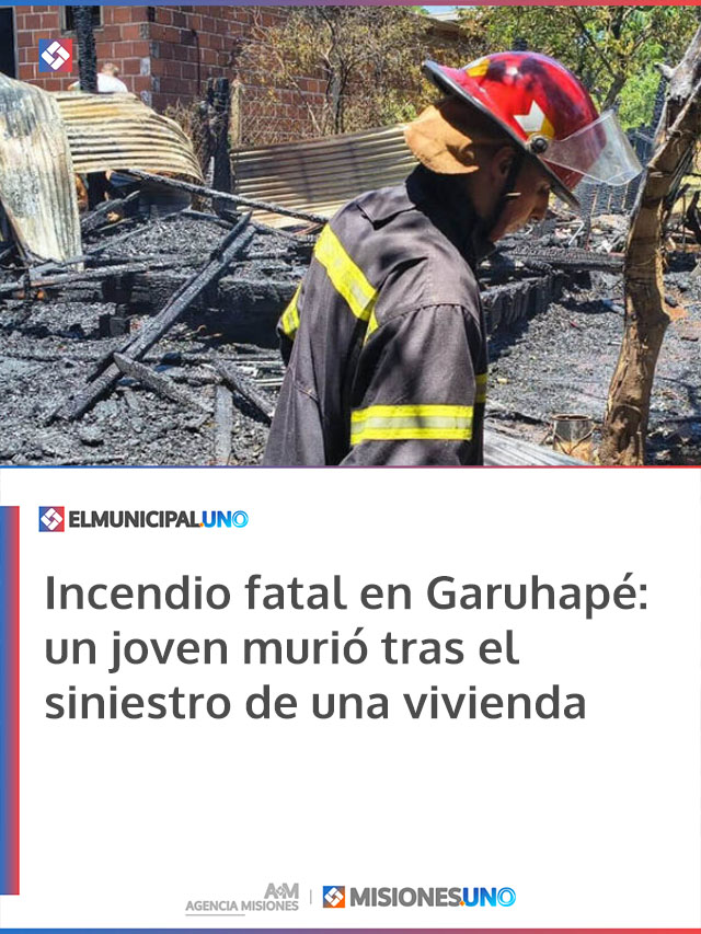 Incendio fatal en Garuhapé: un joven murió tras el siniestro de una vivienda
