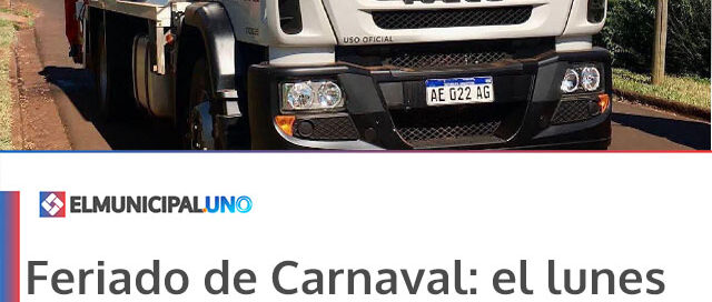Feriado de Carnaval: el lunes 16 y martes 17 no habrá atención administrativa, pero la recolección de residuos será normal