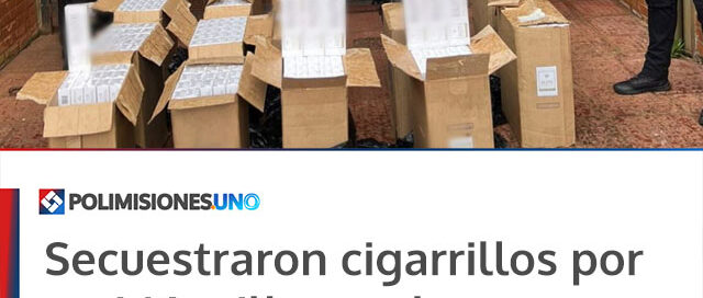 Secuestraron cigarrillos por casi 16 millones de pesos en un operativo en Puerto Rico