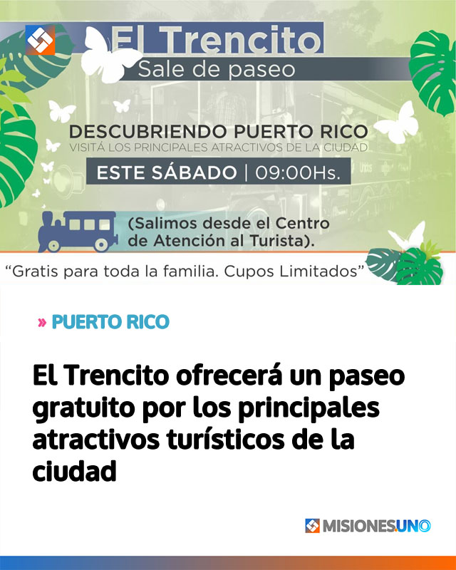 El Trencito ofrecerá un paseo gratuito por los principales atractivos turísticos de la ciudad