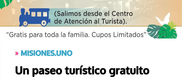 Un paseo turístico gratuito invita a recorrer los principales atractivos de la ciudad en El Trencito